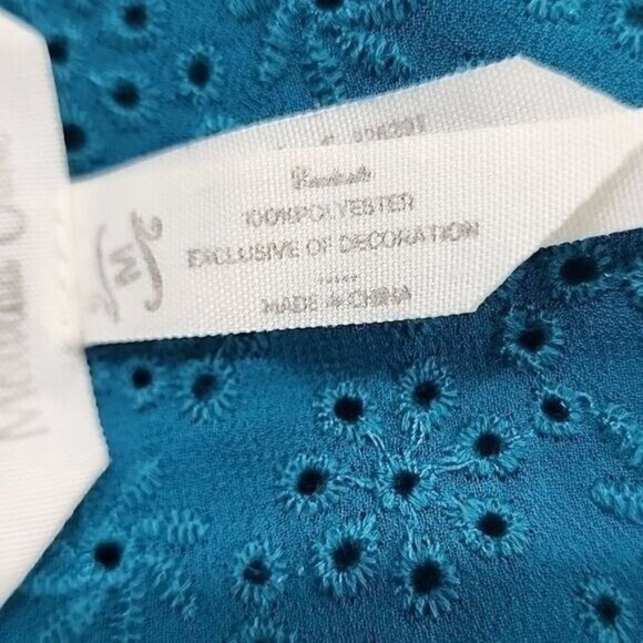 Matilda Jane Sheer Swiss dot 3/4 Balloon sleeve green top, Medium - Picture 6 of 10